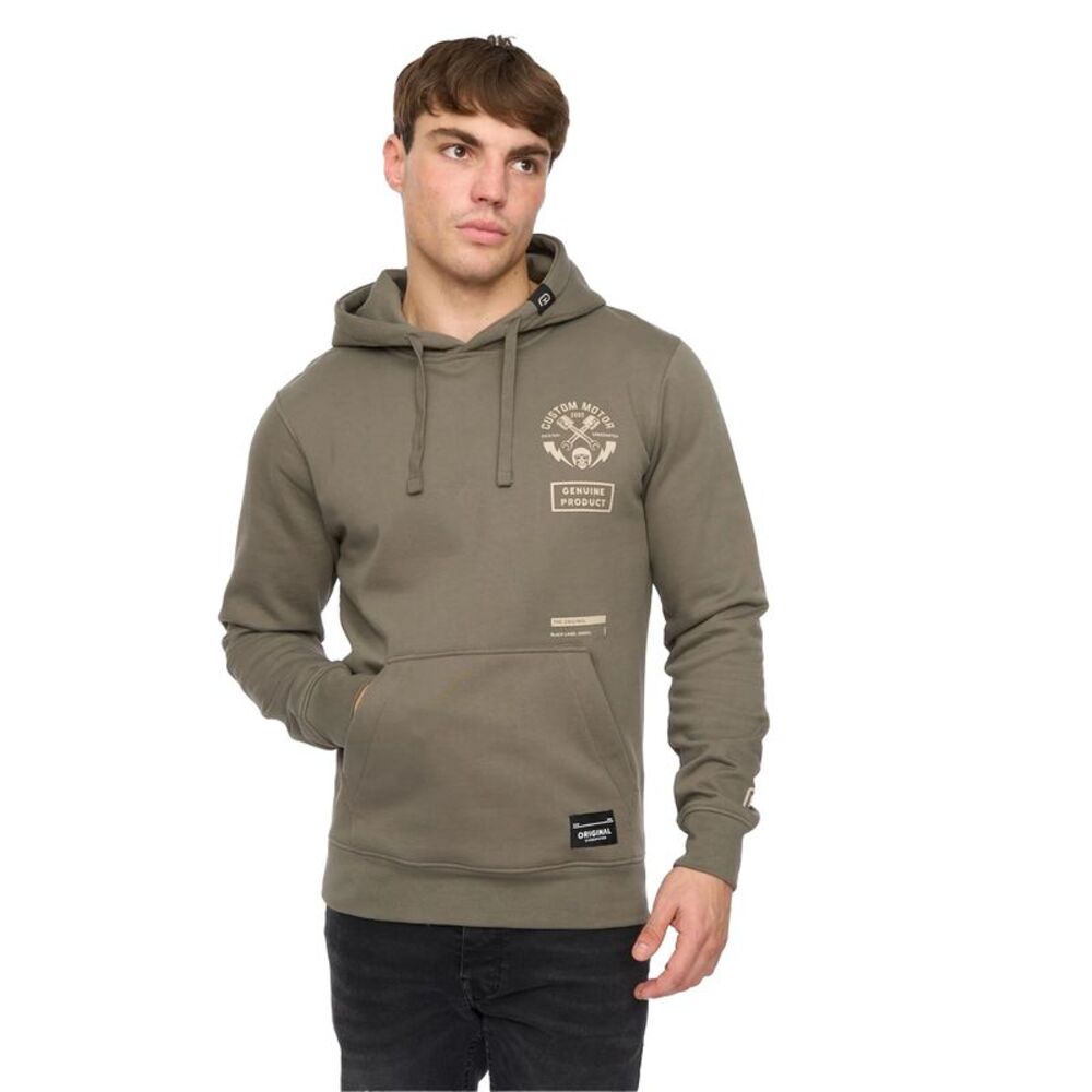 Crosshatch Mens Moules Hoodie / Olive